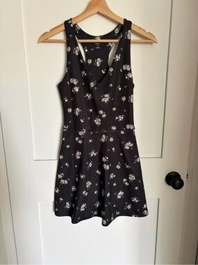 Reformation Bella EcoMove Floral Black Sleeveless mini dress